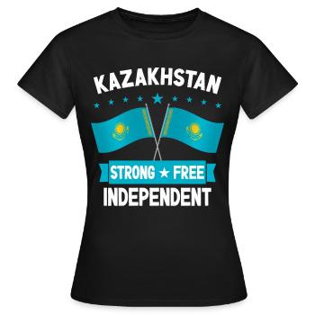 Kazakhstan - T-shirt Femme - noir - Devant - AI Model Female 172 dark (172cm)