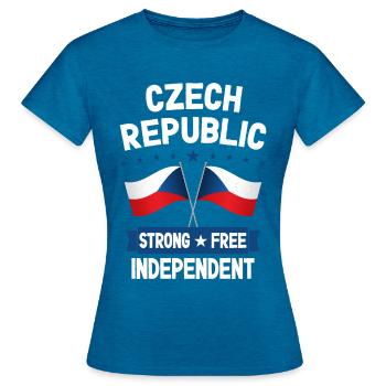 Tschechische Republik - Frauen T-Shirt - Antikblaues Saphir meliert - Vorne - AI Model Female 172 dark (172cm)