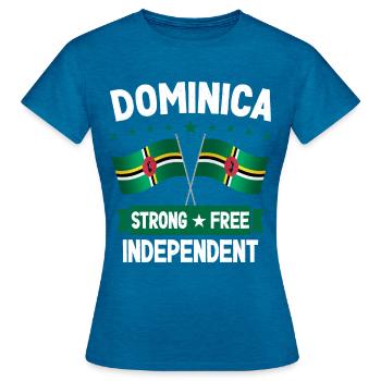 Dominique - T-shirt Femme - bleu saphir antique chiné - Devant - AI Model Female 172 dark (172cm)