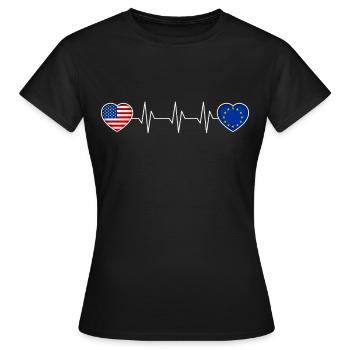 Union européenne - T-shirt Femme - noir - Devant - AI Model Female 172 dark (172cm)
