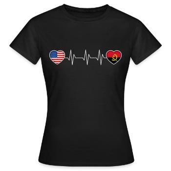 Angola - T-shirt Femme - noir - Devant - AI Model Female 172 dark (172cm)