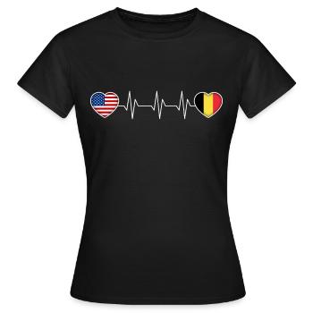 Belgien - Frauen T-Shirt - Schwarz - Vorne - AI Model Female 172 dark (172cm)