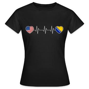 Bosnien und Herzegowina - Frauen T-Shirt - Schwarz - Vorne - AI Model Female 172 dark (172cm)
