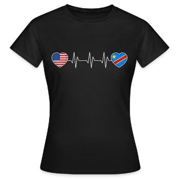 Demokratische Republik Kongo - Frauen T-Shirt - Schwarz - Vorne - AI Model Female 172 dark (172cm)