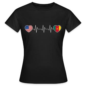 Cameroun - T-shirt Femme - noir - Devant - AI Model Female 172 dark (172cm)