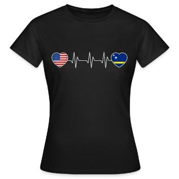 Curaçao - Frauen T-Shirt - Schwarz - Vorne - AI Model Female 172 dark (172cm)