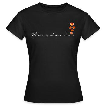 Macédoine - T-shirt Femme - noir - Devant - AI Model Female 172 dark (172cm)