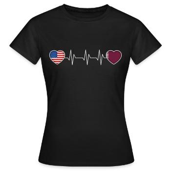 Katar - Frauen T-Shirt - Schwarz - Vorne - AI Model Female 172 dark (172cm)