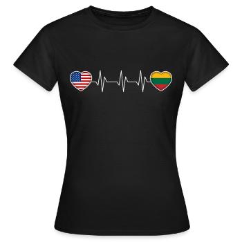 Lituanie - T-shirt Femme - noir - Devant - AI Model Female 172 dark (172cm)