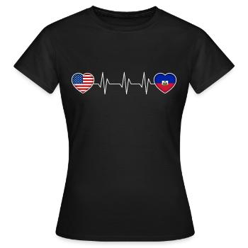 Haïti - T-shirt Femme - noir - Devant - AI Model Female 172 dark (172cm)