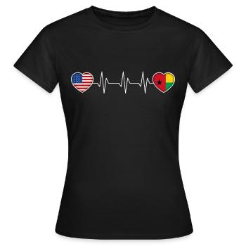 Guinée-Bissau - T-shirt Femme - noir - Devant - AI Model Female 172 dark (172cm)