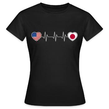 Japon - T-shirt Femme - noir - Devant - AI Model Female 172 dark (172cm)