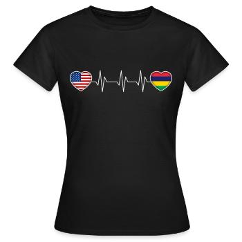 Mauritius - Frauen T-Shirt - Schwarz - Vorne - AI Model Female 172 dark (172cm)