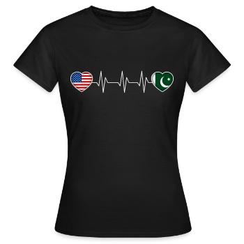 Pakistan - T-shirt Femme - noir - Devant - AI Model Female 172 dark (172cm)