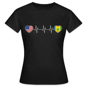 St. Vincent und die Grenadinen - Frauen T-Shirt - Schwarz - Vorne - AI Model Female 172 dark (172cm)