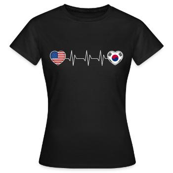 Corée du Sud - T-shirt Femme - noir - Devant - AI Model Female 172 dark (172cm)