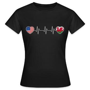 Wales - Women's T-Shirt - black - Front - AI Model Female 172 dark (172cm)