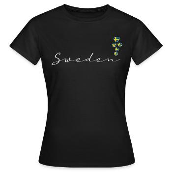 Suède - T-shirt Femme - noir - Devant - AI Model Female 172 dark (172cm)