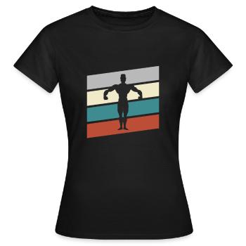 body building retro - Frauen T-Shirt - Schwarz - Vorne - AI Model Female 172 dark (172cm)
