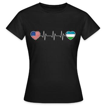 Ouzbékistan - T-shirt Femme - noir - Devant - AI Model Female 172 dark (172cm)