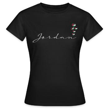 Jordanien - Frauen T-Shirt - Schwarz - Vorne - AI Model Female 172 dark (172cm)