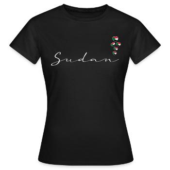 Sudan - Frauen T-Shirt - Schwarz - Vorne - AI Model Female 172 dark (172cm)