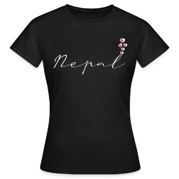 Nepal - Frauen T-Shirt - Schwarz - Vorne - AI Model Female 172 dark (172cm)