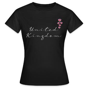 United Kingdom - Women's T-Shirt - black - Front - AI Model Female 172 dark (172cm)