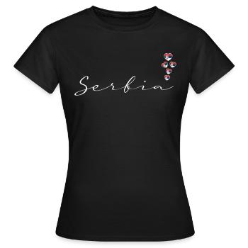 Serbien - Frauen T-Shirt - Schwarz - Vorne - AI Model Female 172 dark (172cm)