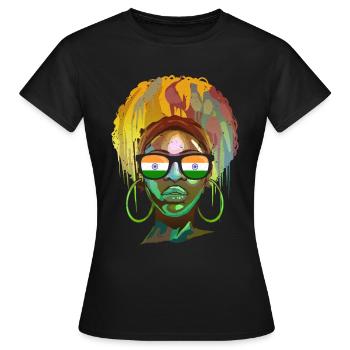 Indien - Frauen T-Shirt - Schwarz - Vorne - AI Model Female 172 dark (172cm)