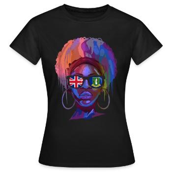 Britische Jungferninseln - Frauen T-Shirt - Schwarz - Vorne - AI Model Female 172 dark (172cm)