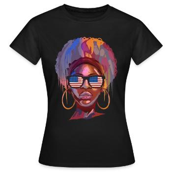 Amérique du Nord - T-shirt Femme - noir - Devant - AI Model Female 172 dark (172cm)