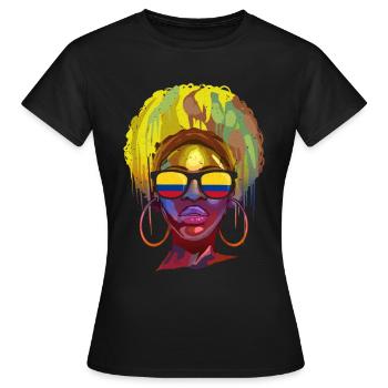 Kolumbien - Frauen T-Shirt - Schwarz - Vorne - AI Model Female 172 dark (172cm)