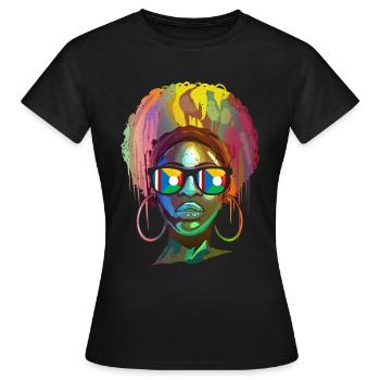 Réunion - T-shirt Femme - noir - Devant - AI Model Female 172 dark (172cm)