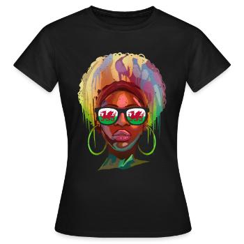 Wales - Women's T-Shirt - black - Front - AI Model Female 172 dark (172cm)