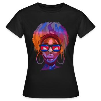 Cambodge - T-shirt Femme - noir - Devant - AI Model Female 172 dark (172cm)