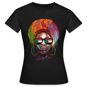 Sudan - Frauen T-Shirt - Schwarz - Vorne - AI Model Female 172 dark (172cm)