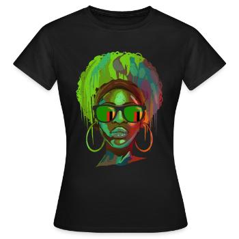 Sambia - Frauen T-Shirt - Schwarz - Vorne - AI Model Female 172 dark (172cm)