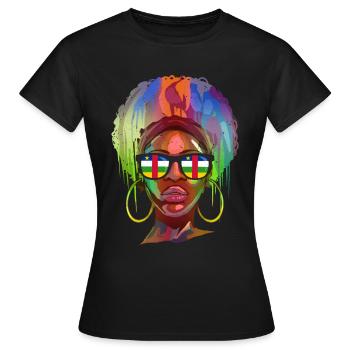 Zentralafrikanische Republik - Frauen T-Shirt - Schwarz - Vorne - AI Model Female 172 dark (172cm)