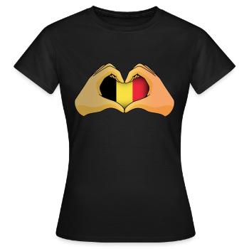 Belgien - Frauen T-Shirt - Schwarz - Vorne - AI Model Female 172 dark (172cm)
