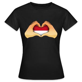 Indonesien - Frauen T-Shirt - Schwarz - Vorne - AI Model Female 172 dark (172cm)