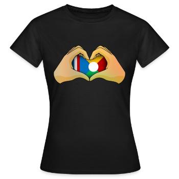 Réunion - T-shirt Femme - noir - Devant - AI Model Female 172 dark (172cm)