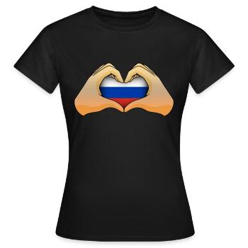 Russia - Women's T-Shirt - black - Front - AI Model Female 172 dark (172cm)