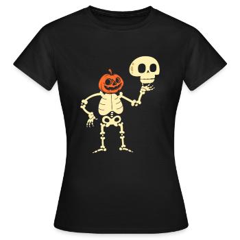 Funny Skeleton Halloween Costume - Women's T-Shirt - black - Front - AI Model Female 172 dark (172cm)