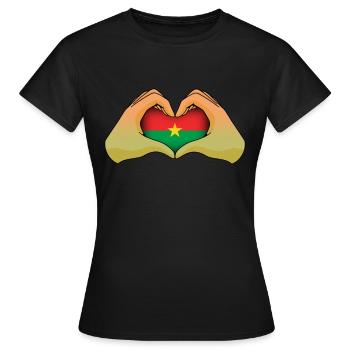 Burkina Faso - T-shirt Femme - noir - Devant - AI Model Female 172 dark (172cm)