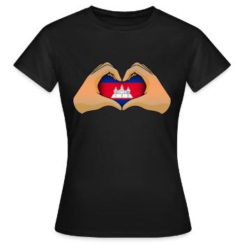 Cambodge - T-shirt Femme - noir - Devant - AI Model Female 172 dark (172cm)