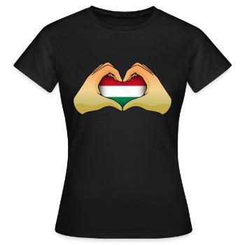 Hongrie - T-shirt Femme - noir - Devant - AI Model Female 172 dark (172cm)