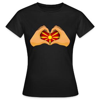 Macédoine - T-shirt Femme - noir - Devant - AI Model Female 172 dark (172cm)