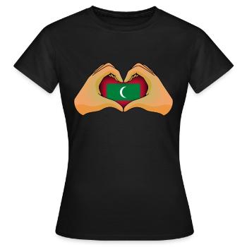 Malediven - Frauen T-Shirt - Schwarz - Vorne - AI Model Female 172 dark (172cm)