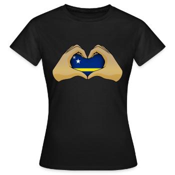 Curaçao - Frauen T-Shirt - Schwarz - Vorne - AI Model Female 172 dark (172cm)